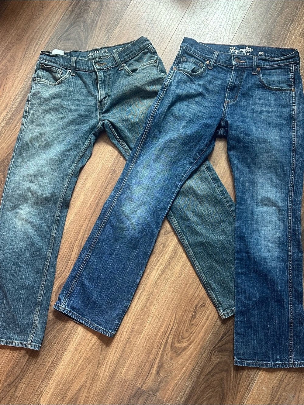Wrangler Men's Straight Jeans in Two Blue Washes